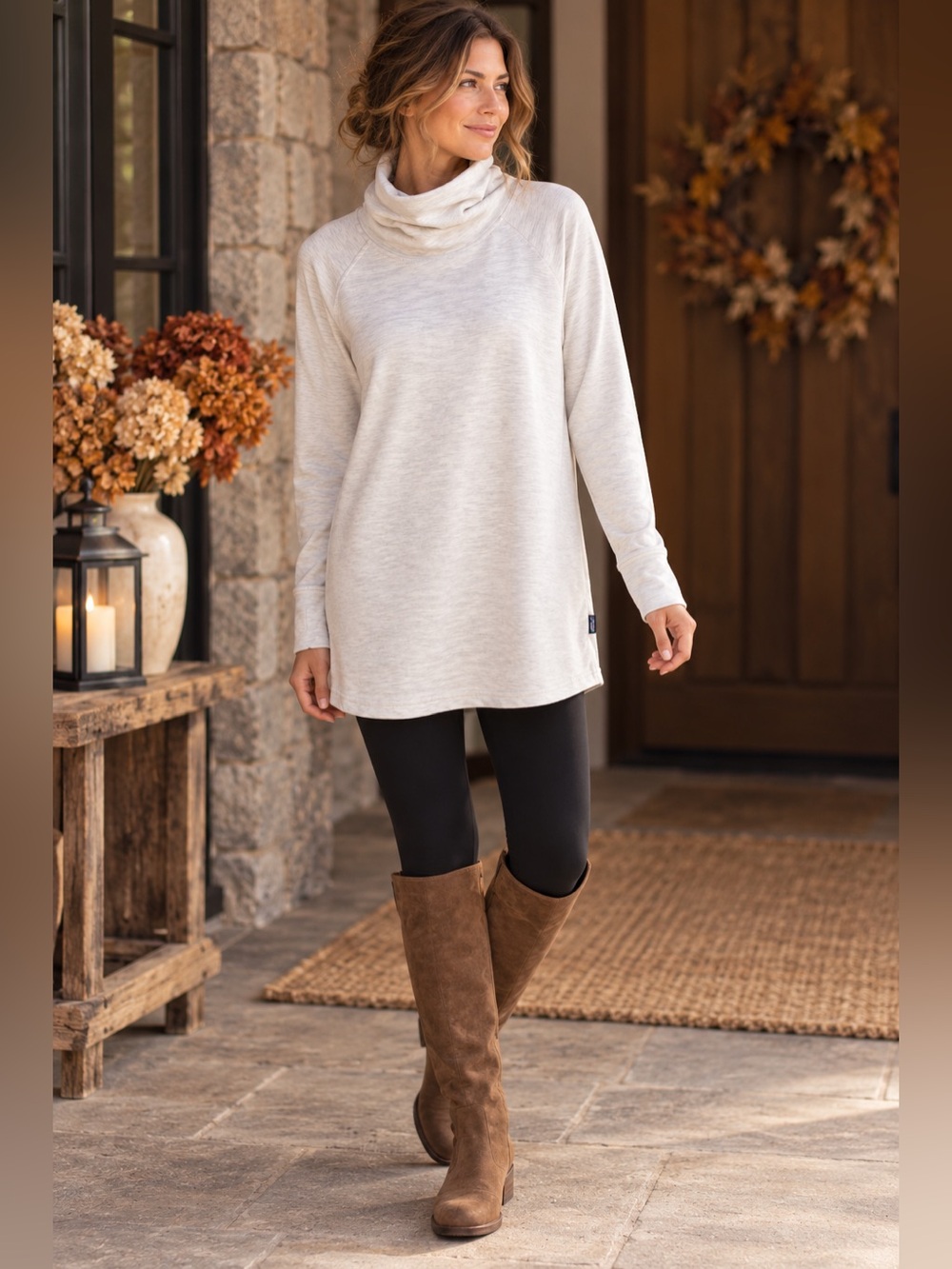 Patagonia Ahnya Cowl Tunic Women’s M Organic Cotton Pullover Gray